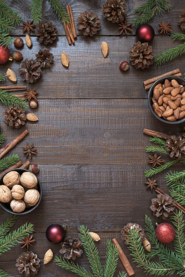 Frontera de la Navidad con el ingrediente para cocinar la comida del día de fiesta con el espacio de la copia fotos de archivo Frontera de la Navidad con el ingrediente para cocinar la comida del día de fiesta con el espacio de la copia fotos de archivo