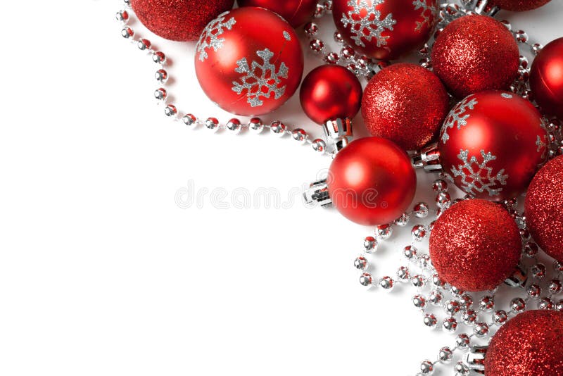 Frontera de la Navidad con el ornamento rojo fotografía de archivo libre de regalías Frontera de la Navidad con el ornamento rojo fotografía de archivo libre de regalías