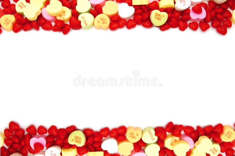 Frontera del caramelo del día de tarjetas del día de San Valentín imágenes de archivo libres de regalías Frontera del caramelo del día de tarjetas del día de San Valentín imágenes de archivo libres de regalías