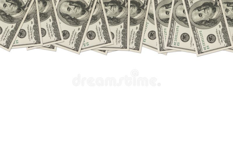 Frontera del dinero de cientos cuentas de dólar fotografía de archivo Frontera del dinero de cientos cuentas de dólar fotografía de archivo