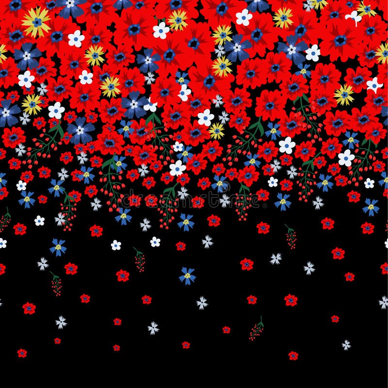 Frontera floral con las pequeñas flores ditsy lindas Ilustración del vector ilustración del vector Frontera floral con las pequeñas flores ditsy lindas Ilustración del vector ilustración del vector