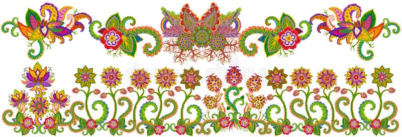Frontera floral del jardín de la primavera ilustración del vector Frontera floral del jardín de la primavera ilustración del vector
