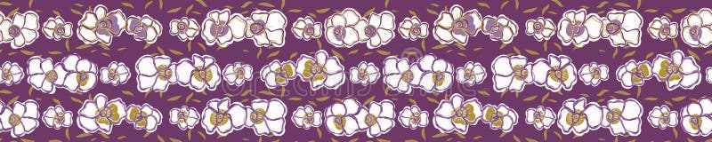 Frontera intrépida bonita de las floraciones del pensamiento de la flor Repetición inconsútil ilustración del vector Frontera intrépida bonita de las floraciones del pensamiento de la flor Repetición inconsútil ilustración del vector