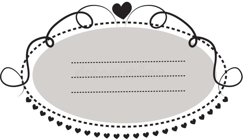 Frontera oblongo-formada decorativa del marco con los corazones stock de ilustración Frontera oblongo-formada decorativa del marco con los corazones stock de ilustración