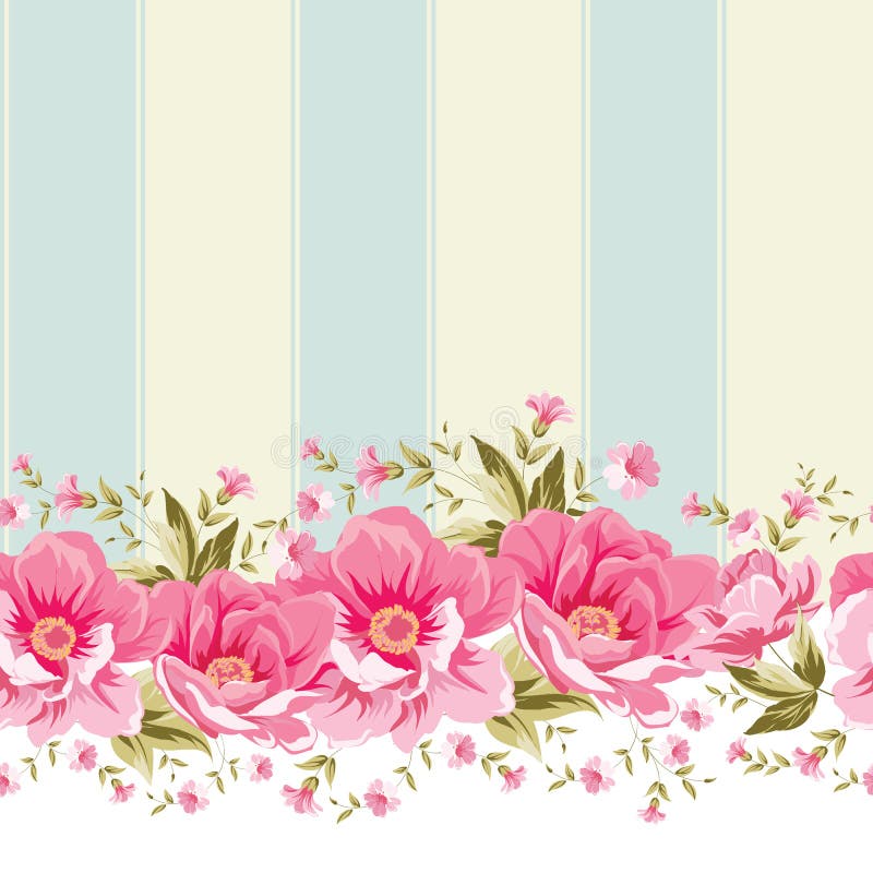 Frontera rosada adornada de la flor con la teja libre illustration Frontera rosada adornada de la flor con la teja libre illustration