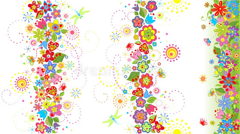 Fronteras florales inconsútiles libre illustration Fronteras florales inconsútiles libre illustration