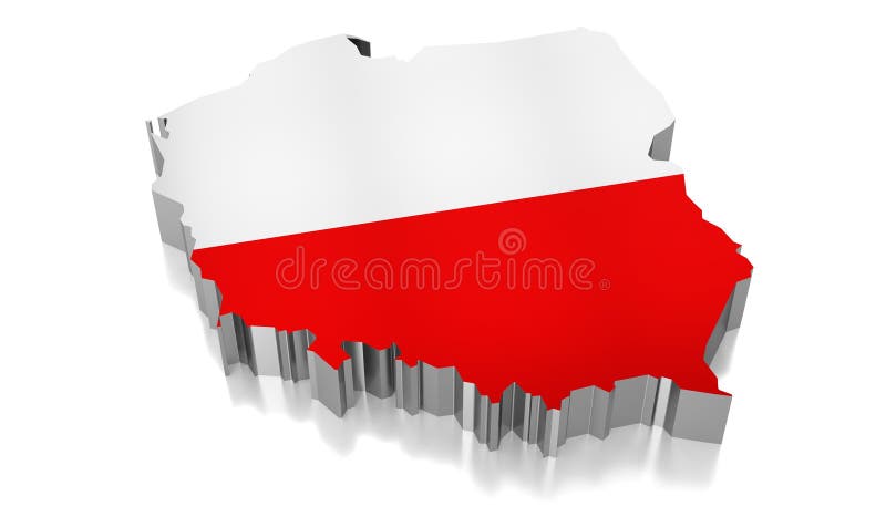 3D Carte, Drapeau - Pologne Illustration Stock - Illustration du  silhouette, indicateur: 96177682