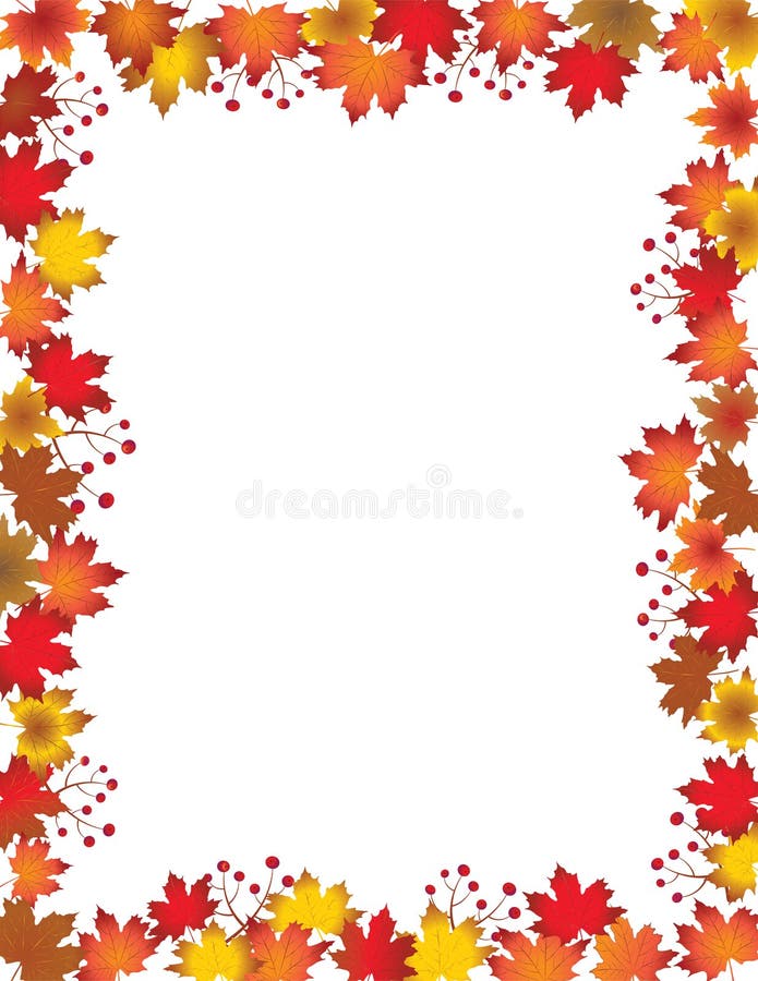 Fronti? re de feuilles d'automne d'isolement sur le fond blanc illustration de vecteur