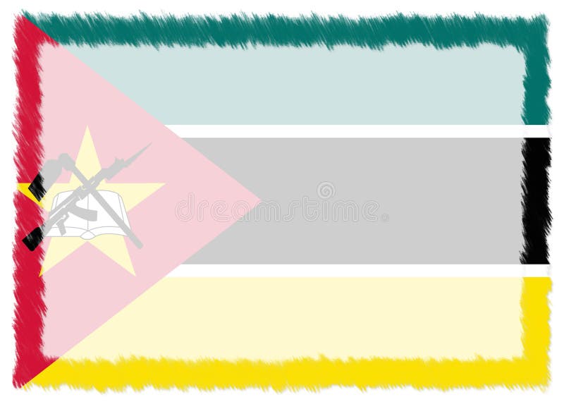 Frontiera con bandiera nazionale del Mozambico royalty illustrazione gratis