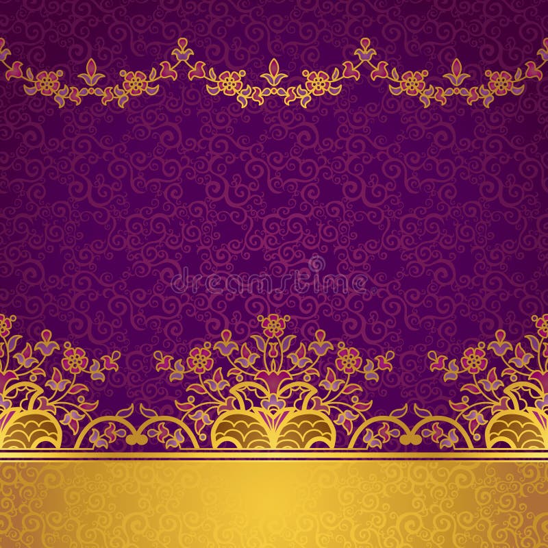 Frontière florale de vecteur dans le style oriental illustration libre de droits Frontière florale de vecteur dans le style oriental illustration libre de droits