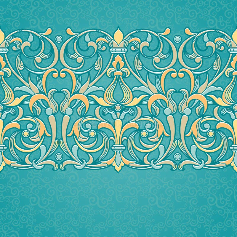 Frontière florale de vecteur dans le style victorien illustration libre de droits Frontière florale de vecteur dans le style victorien illustration libre de droits