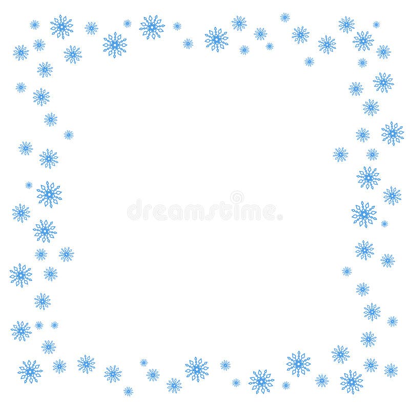 Frontière ou cadre carrée de Noël avec le sno en baisse de dispersion aléatoire illustration stock Frontière ou cadre carrée de Noël avec le sno en baisse de dispersion aléatoire illustration stock