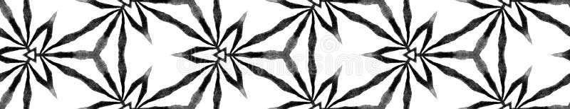 Frontière sans couture de feuillage géométrique noir et blanc illustration stock Frontière sans couture de feuillage géométrique noir et blanc illustration stock