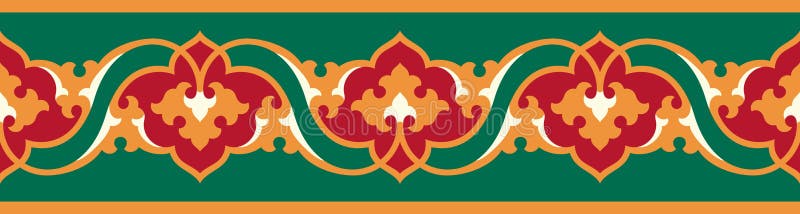 Frontière sans couture florale arabe Conception islamique traditionnelle illustration stock Frontière sans couture florale arabe Conception islamique traditionnelle illustration stock