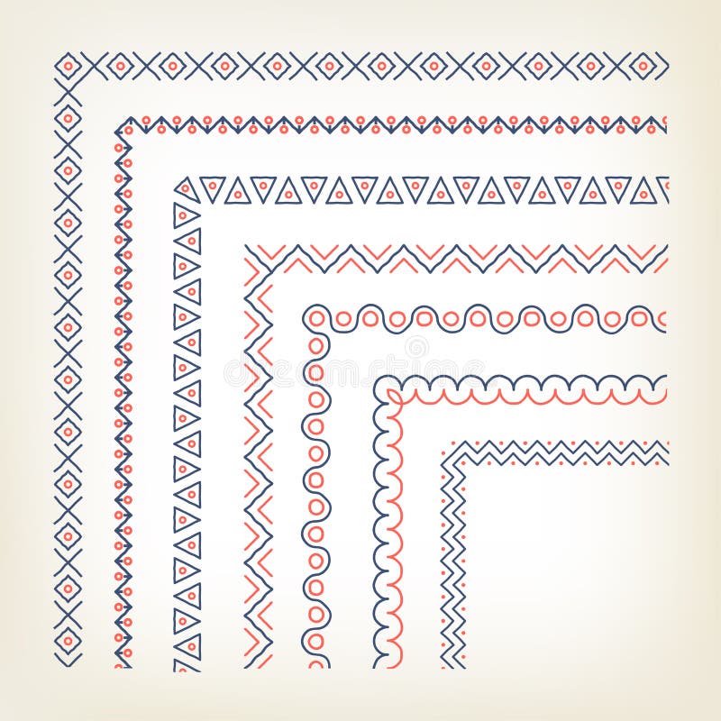 Frontières avec les éléments faisants le coin illustration stock Frontières avec les éléments faisants le coin illustration stock
