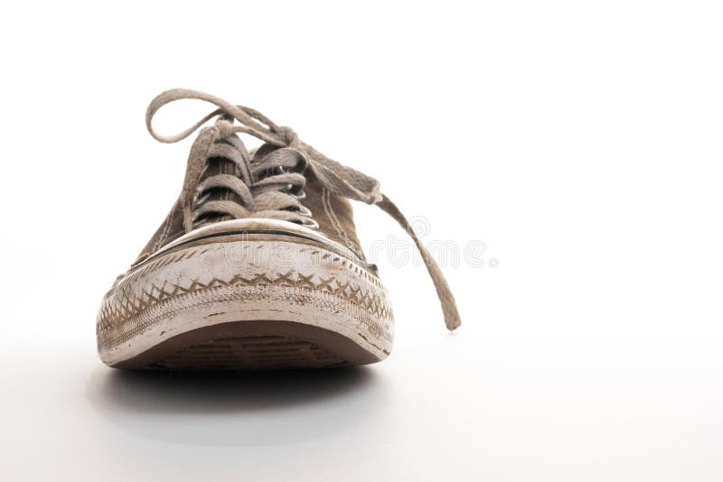 Dirty Tennis Shoe Side View Stock Image - Image of condition, shoelaces ...