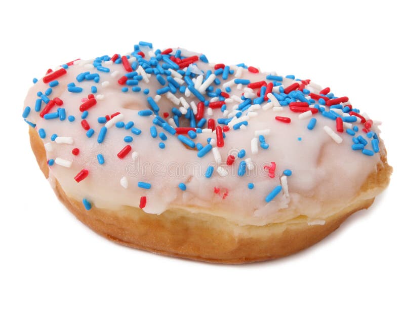 Frosted Donut With Sprinkles Stock Photo Image of pastry, doughnut