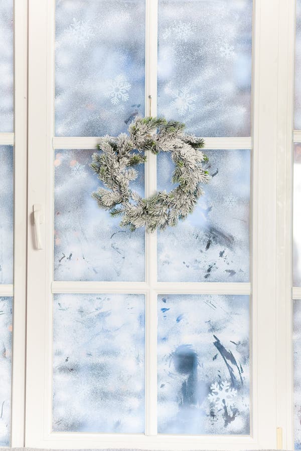 Frosted Window Holiday Decorations Stock Photos Free & RoyaltyFree