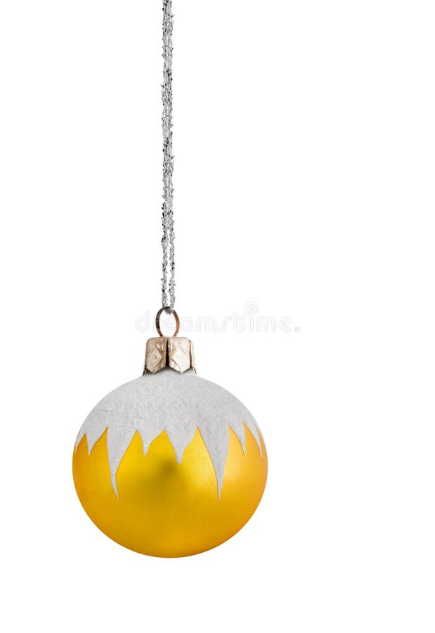 Frosted Yellow Christmas Bauble