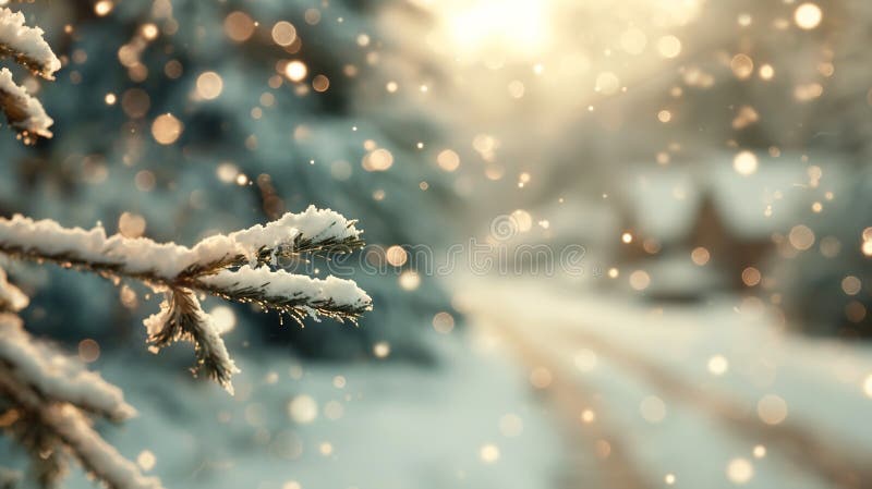 Frostige Träumerei : eine glänzende Makroreise durch einen Schneewald vektor abbildung