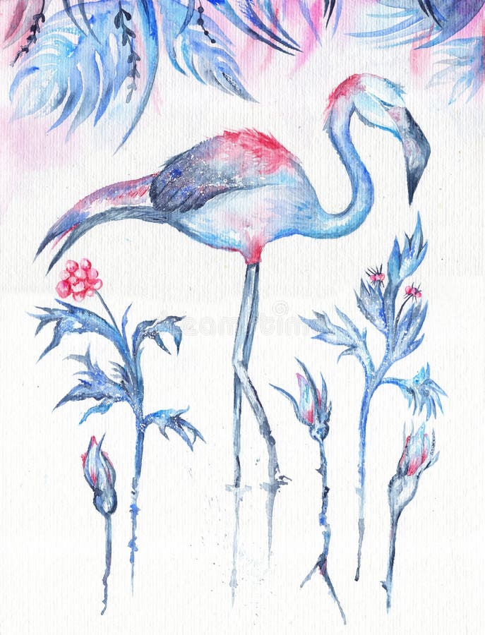 Frosty Tropics Watercolor Illustration vector illustratie Frosty Tropics Watercolor Illustration vector illustratie