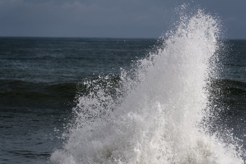 A Frothy Wave Has Been Thrown Up by the Sea Stock Image Image of
