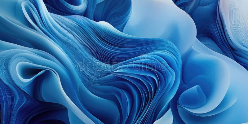 A Frozen Abyss: A Deep, Blue Abyss of Icy Tendrils and Churning Currents stock illustration