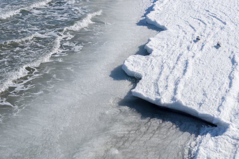 Frozen Baltic Sea Shore on a Cold Winter Day Stock Image Image of