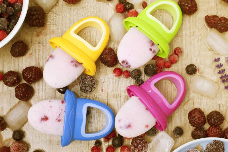 Frozen Berry Popsicles for Babies Stock Image Image of frozen