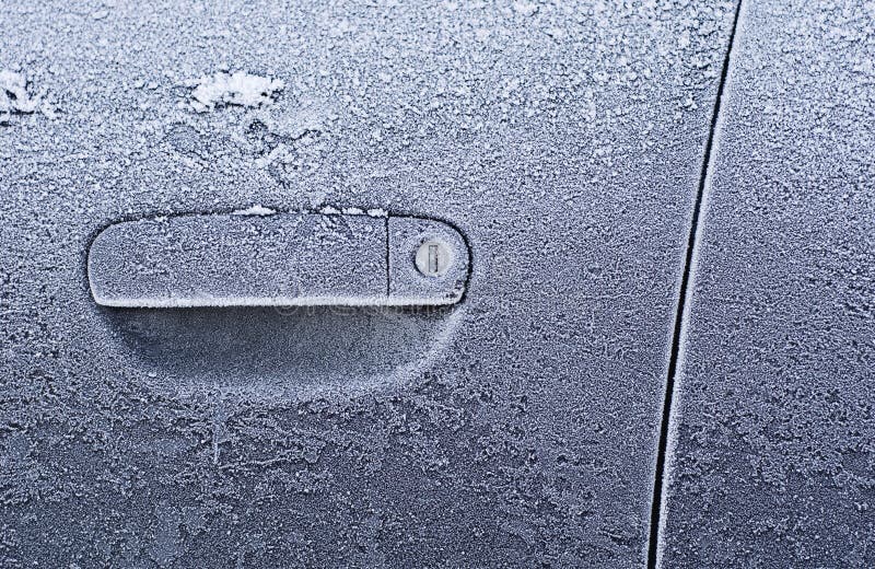 Frozen Car Door stock image. Image of december, snow 12828591