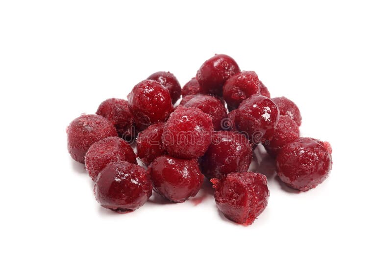 Frozen Cherries Isolated on White Stock Image Image of recipe