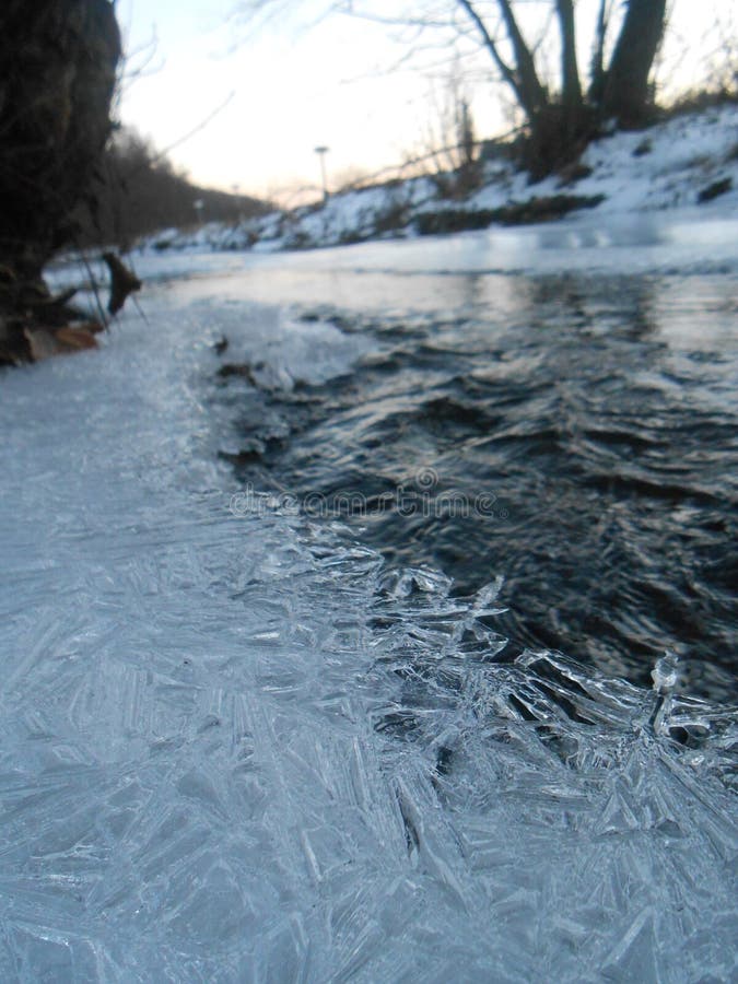 Frozen cold water in Slovakia