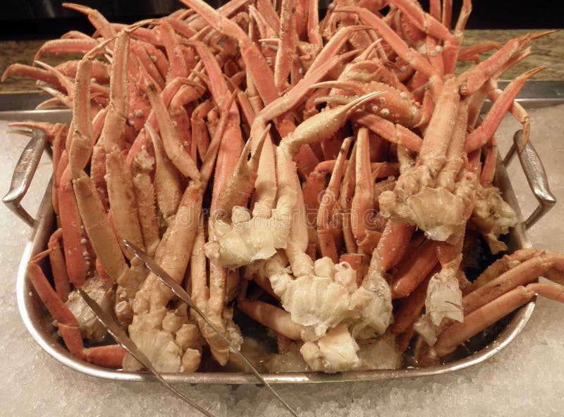Frozen Collection of Crabs Legs at a Buffet Stock Photo Image of