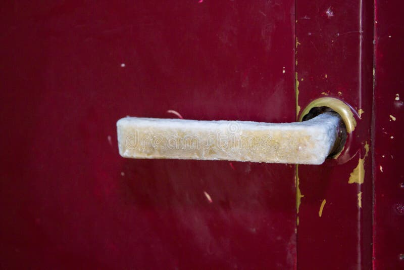Frozen Door Handle,frozen Door Handle in the House Stock Photo Image