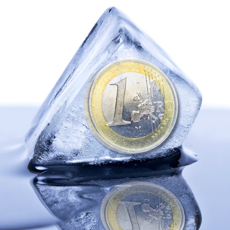 Frozen euro currency stock image. Image of block, earnings 23854031