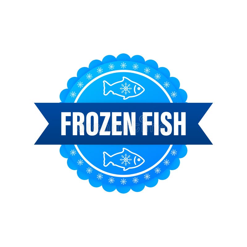 Frozen Fish. Frosted Organic Seafood, Food. Vector Stock Illustration ...