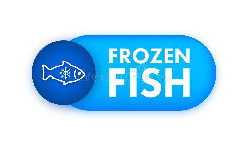 Frozen Fish. Frosted Organic Seafood, Food. Vector Stock Illustration ...