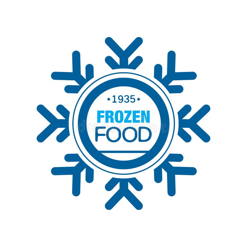 Frozen Food Premium since 1935, Abstract Label for Freezing Vector Illustration Stock Vector