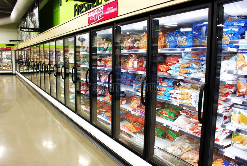 Frozen foods aisle stock photography Frozen foods aisle stock photography