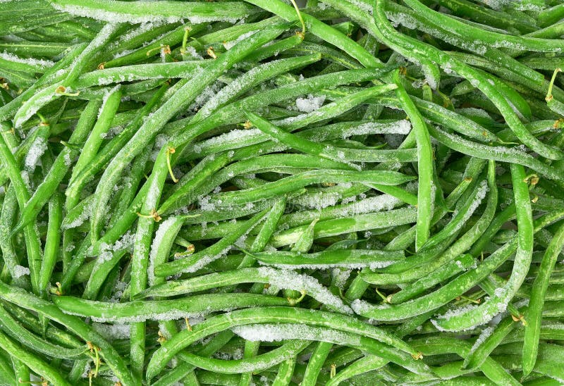 Frozen Green Beans Close Up Top View Background Stock Photo Image of
