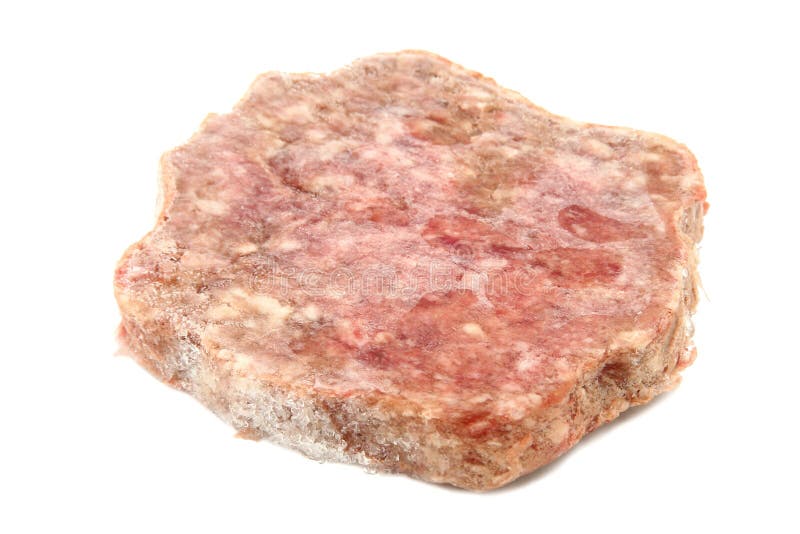 Frozen Hamburger Patty Isolated Picture. Image 9487855