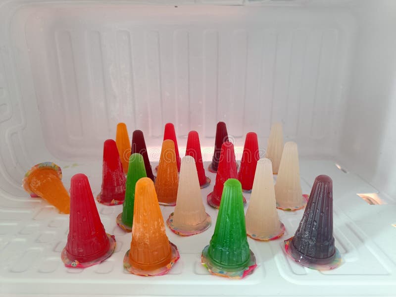 Frozen Jelly Comes in Many Colors, Thai Call it Pipo Stock Photo