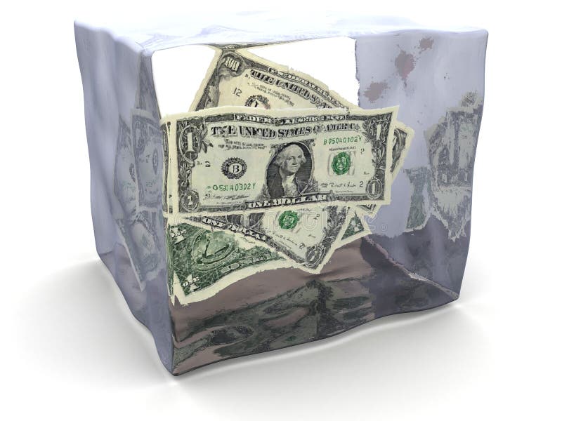 Frozen money stock illustration. Illustration of bank 9146717