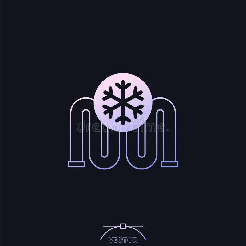 Frozen pipe icon with gradient royalty free illustration