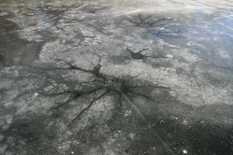 Frozen pond surface