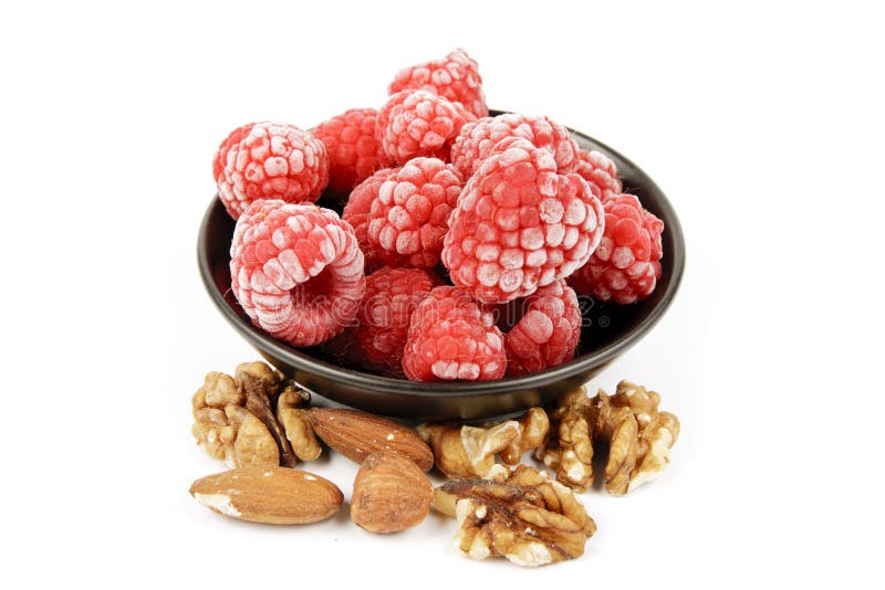 Frozen Raspberries and Nuts