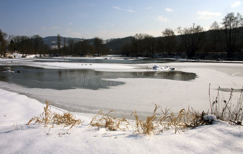 Frozen river Krka
