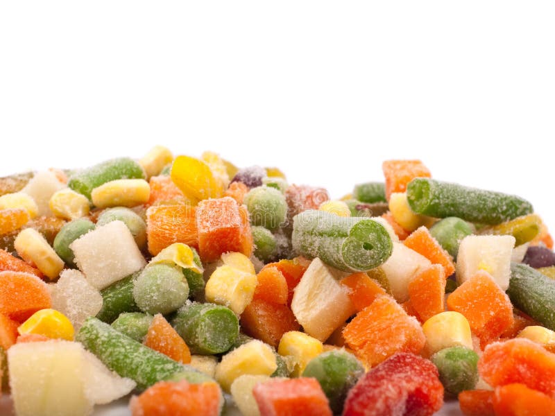 Frozen various vegetables stock images