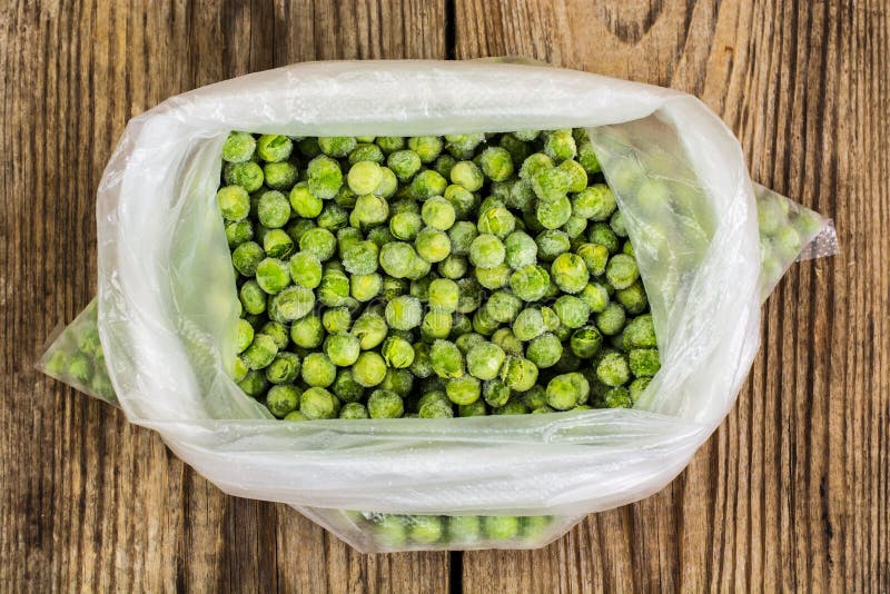 Frozen vegetables in plastic bags. Freshness, deep.