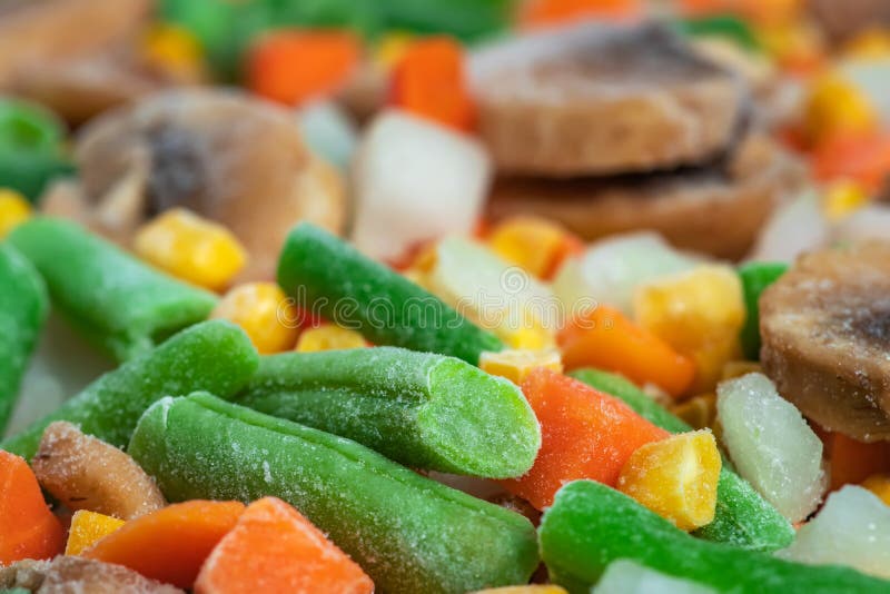 Frozen Vegetables. Frozen Vegetable Mixture of Carrots, Corn and Peas